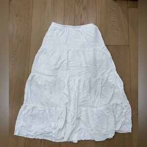 Brandy Melville White Tiered Maxi Skirt